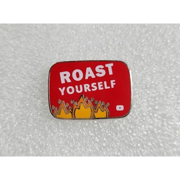 (You Tube) Roast Yourself Button Hat Pin YouTube Pinback Pin - Picture 1 of 4